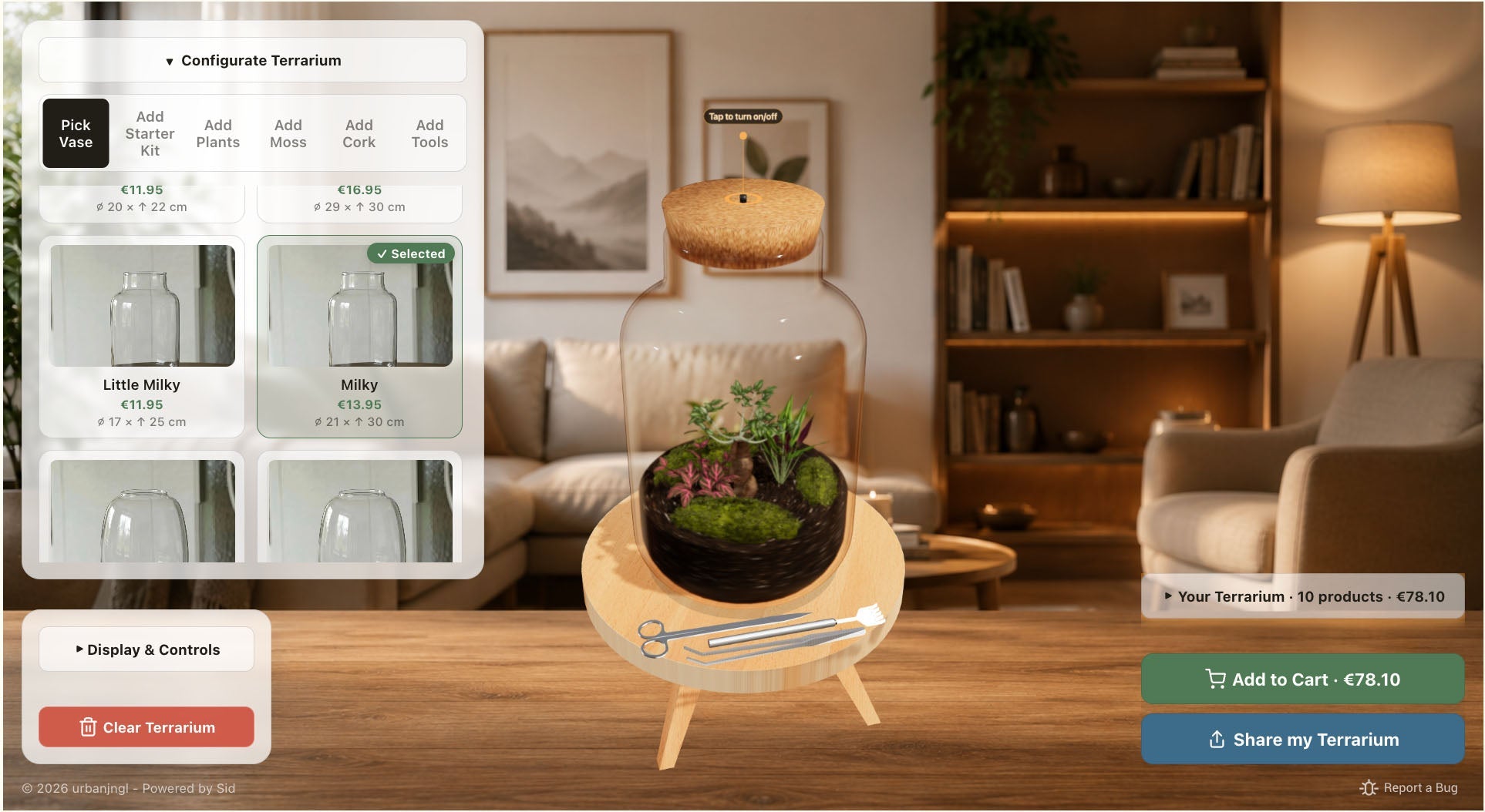 Terrarium builder - build your own bottle garden