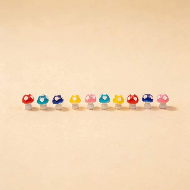 Neon Forest - Decorative Mini Mushrooms - Neon - Set of 10 - ↑ 1,5 cm