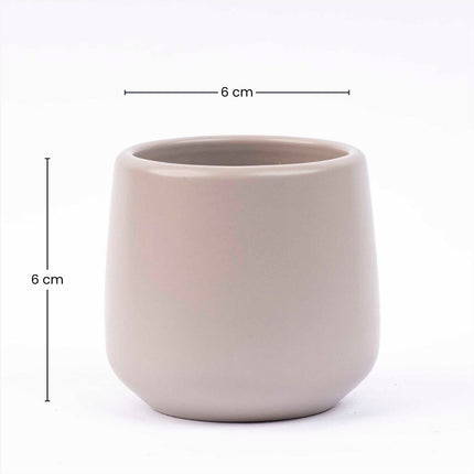 Joey - Mini plantenpot - Grijs mat - Ø 6 cm ↑ 6 cm