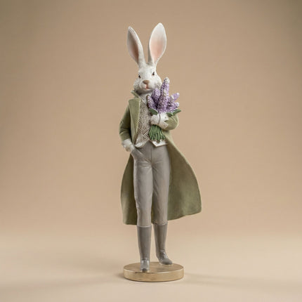 Osterhase Figur - Hasen Gentleman mit Blumen - ↑ 51 cm