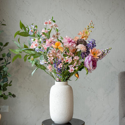 Artificial Flower Bouquet - Pastel Meadow Deluxe - Real Touch - 15 Stems - ↑ 100 cm