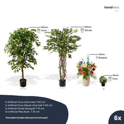 Spring deluxe set - 6 pcs - Bundle product - Artificial plants