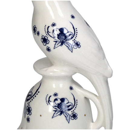 Candle Holder - Bird Porcelain - Delfts blue ↑ 21 cm