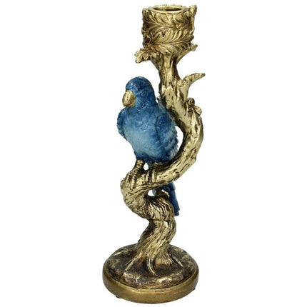 Kerzenhalter - Blauer Papagei ↑ 25 cm