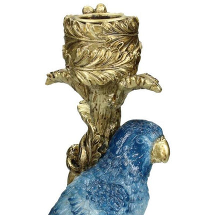 Kaarsenhouder - Blauwe Papegaai ↑ 25 cm