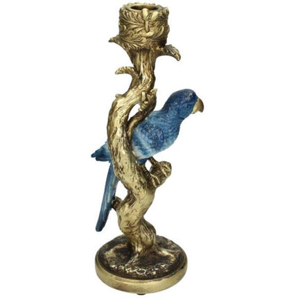 Kerzenhalter - Blauer Papagei ↑ 26 cm
