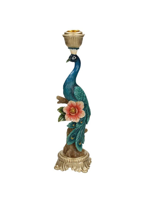 Candle Holder - Peacock Multi - ↑ 29 cm