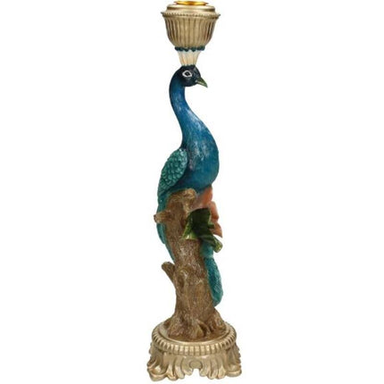 Candle Holder - Peacock Multi - 29 cm