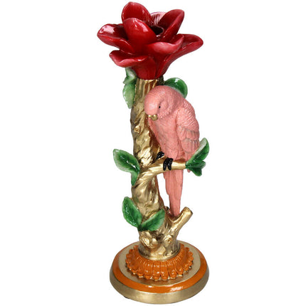 Kerzenhalter - Rosa Papagei ↑ 26 cm