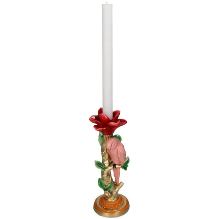 Kerzenhalter - Rosa Papagei ↑ 26 cm