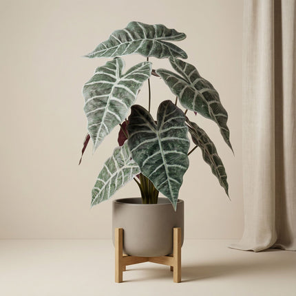 Alocasia bush in pot 40 cm - Artificial plant