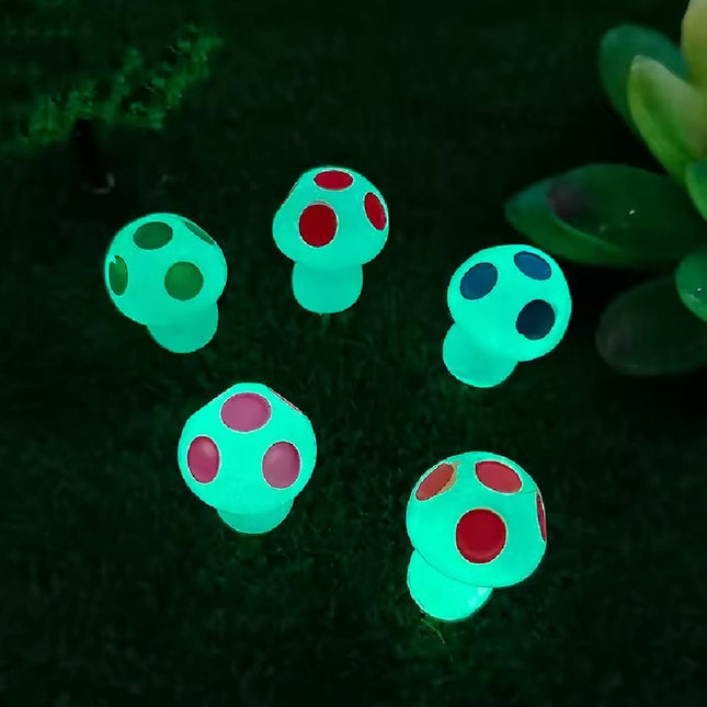 Glow in the dark - Mushrooms - Multi - ↑ 2 cm - 8 pcs