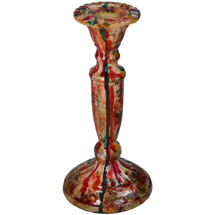 Kaarsenhouder - Beschilderd Meerderkleurig - ↑ 22 cm