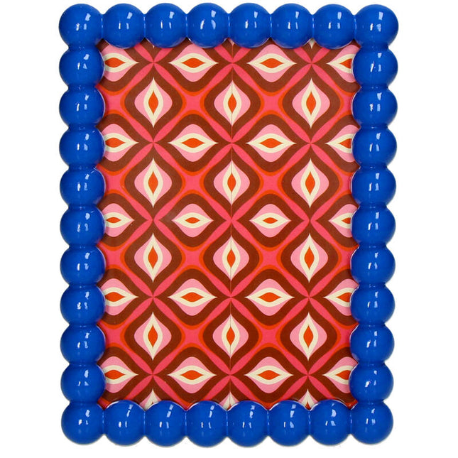Beaded Photo Frame Polyresin – Blue