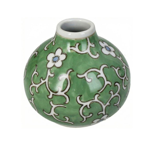Grüne Porzellanvase Ø11,5  ↑10,5 cm