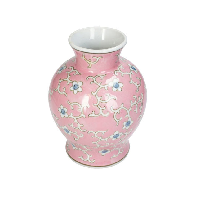 Rosa Porzellanvase - Ø16,5 ↑22,5 cm