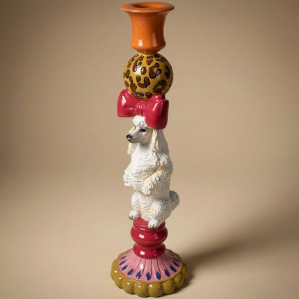 Kandelaar Hond Polyresin Ø10,5 ↑36 cm