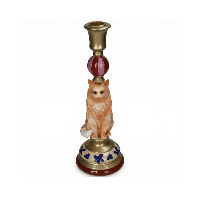 Kandelaar Kat Polyresin Ø9,5 ↑27 cm