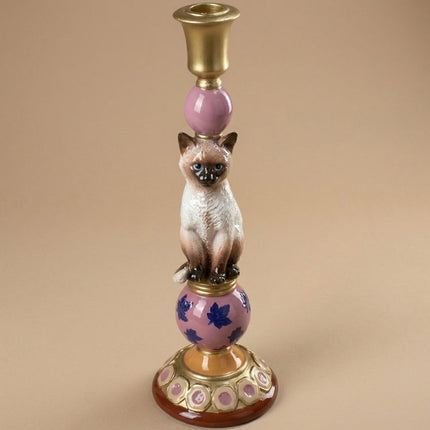 Cat Candle Holder Polyresin Multi Ø10.5 ↑31 cm