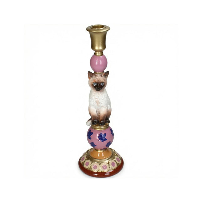 Kandelaar Kat Polyresin Multi Ø10,5 ↑31 cm