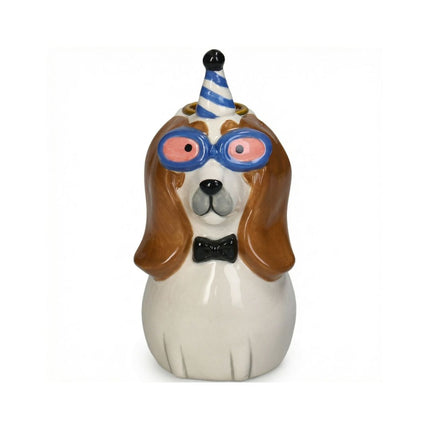 Dog Candle Holder Dolomite Multi Ø7,3 ↑14,4cm