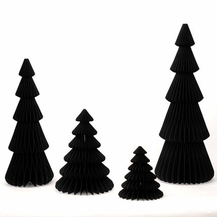 Papierbaum schwarz - Weihnachtsset - 4 Stück