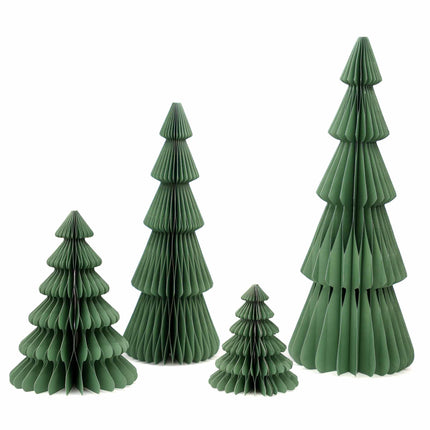 Papierbaum grün - Weihnachtsset - 4 Stück