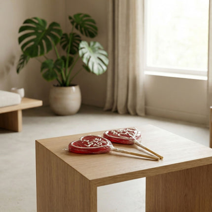 Love Pop – Herzförmiger Lutscher mit Botschaft – Erdbeere