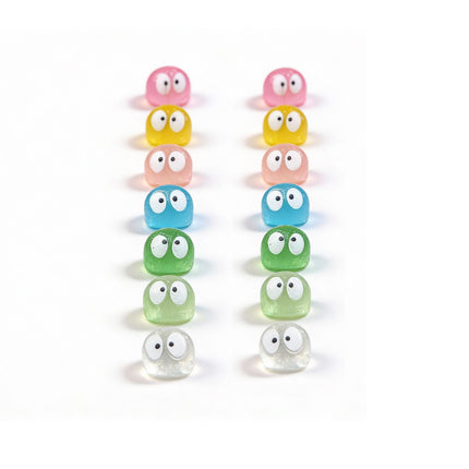 Minis - Set of 14 - Miniature Figurines - Glow in the dark - Multicolor - ↑ 1 cm