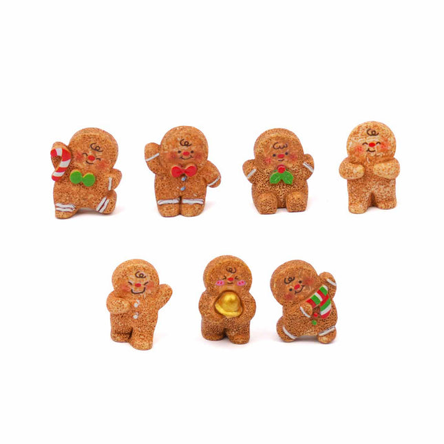 Gingerbread crew - 7 stuks - Miniatuur figuren - 1-3 cm