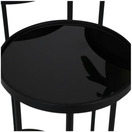 Tischset von 3 Rund - Schwarzes Metall - Ø33 x ↑ 75 cm