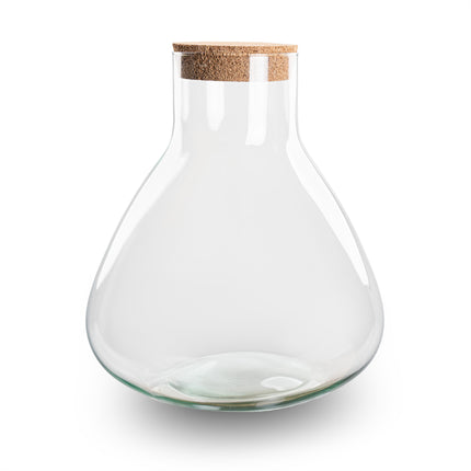 Terrarium fles ‘Sammie’ met kurk - Gesloten terrarium Ø 22,5 cm ↑ 27 cm 