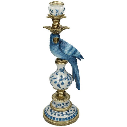 Kerzenhalter - Niederländischer Blauer Papagei ↑ 40 cm