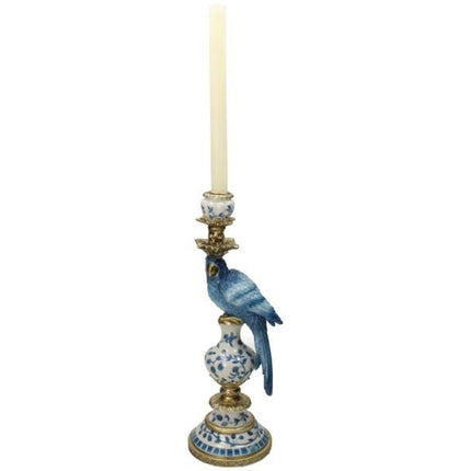 Kerzenhalter - Niederländischer Blauer Papagei ↑ 40 cm