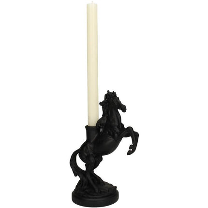 Kaarsenhouder - Paard Zwart - ↑ 23 cm