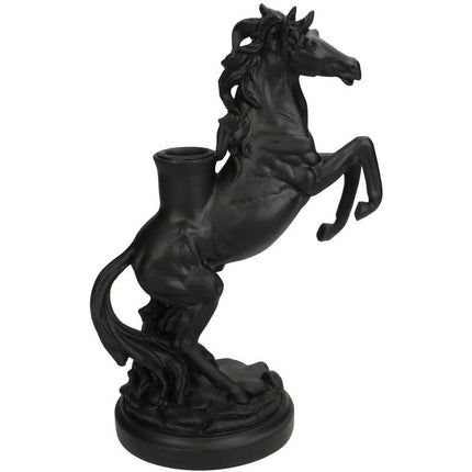 Kaarsenhouder - Paard Zwart - ↑ 23 cm