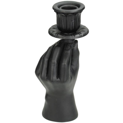 Kaarsenhouder - Hand Zwart - ↑ 20 cm