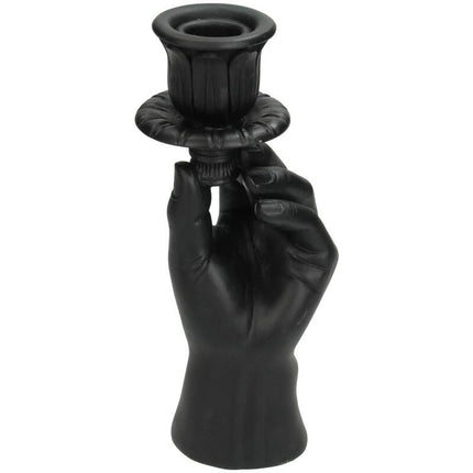 Kaarsenhouder - Hand Zwart - ↑ 20 cm