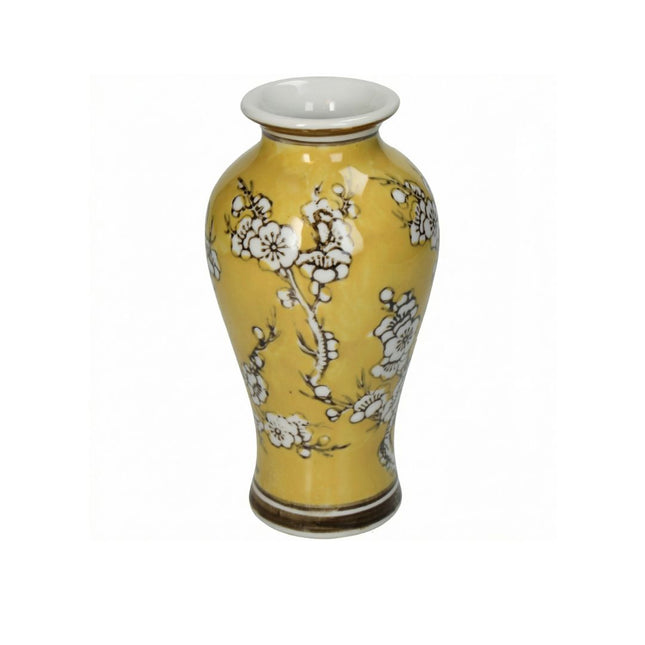 Gelbe Porzellanvase Ø9 ↑ 18 cm