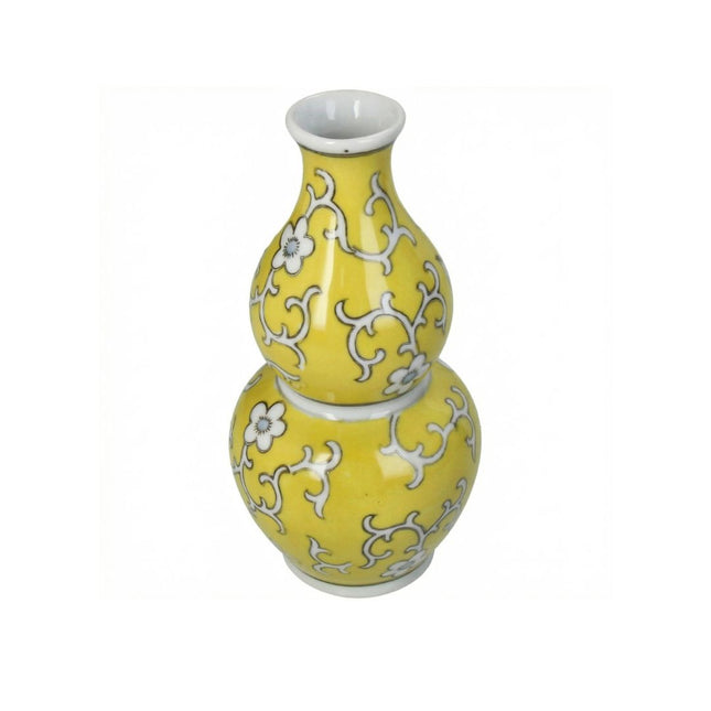Gelbe Porzellanvase - Ø10 ↑20,5 cm