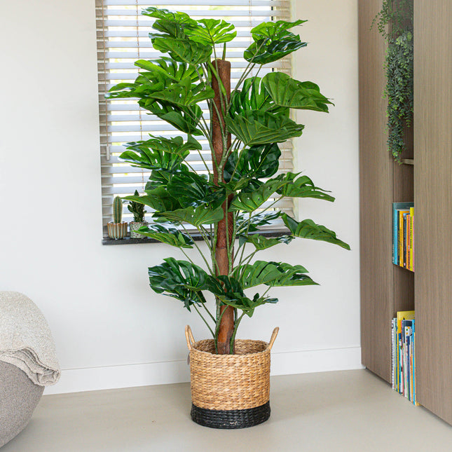 indoor artificial plants large Monstera on pole 150 cm