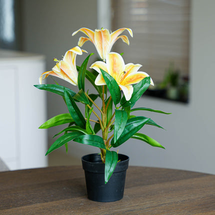 Lelie geel/oranje 3 stuks - Bundelproduct - Kunstplanten