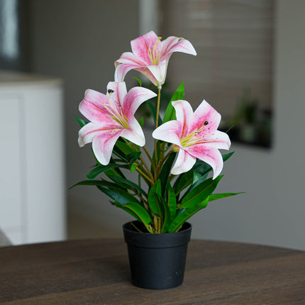 Lelie roze 3 stuks - Bundelproduct - Kunstplanten