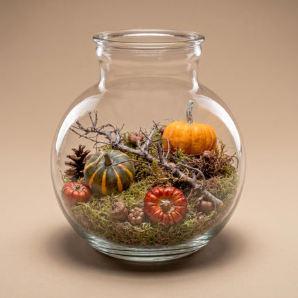 Herfst open terrarium - Teddy fles Ø 25 cm ↑ 26,5 cm
