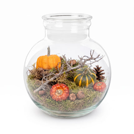 Herfst open terrarium - Teddy fles Ø 25 cm ↑ 26,5 cm