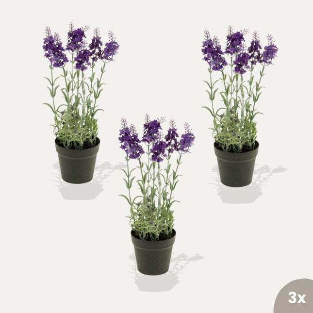 plant pot bundle Lavender 3pcs - Artificial Plants- Bundle