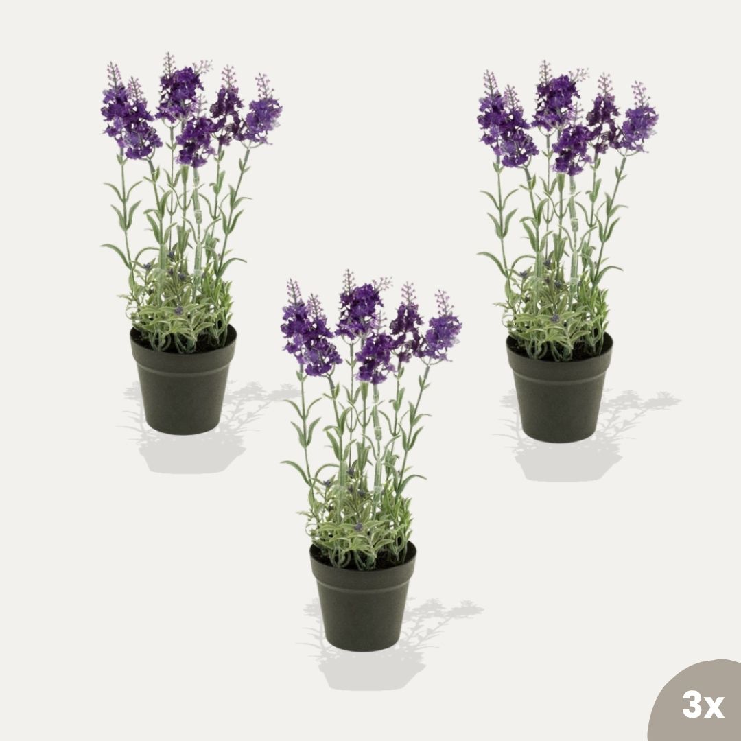 faux lavender planter Lavender 3pcs - Artificial Plants- Bundle