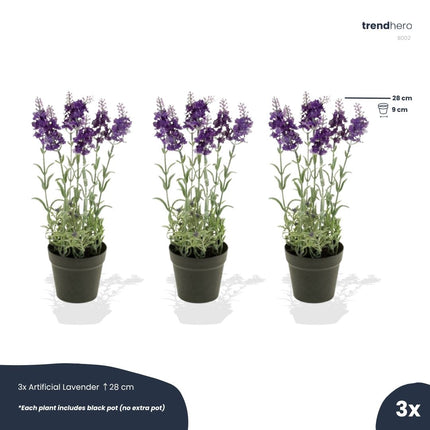 faux lavender planter Lavender 3pcs - Artificial Plants- Bundle