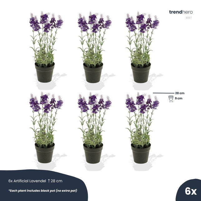 Lavendel - 6 stuks - Kunstplanten - Bundelset