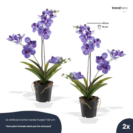 Orchid Vanda purple 2 pcs - Bundle product - Artificial plants